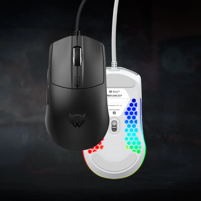 Mouse Gamer Alámbrico Balam Rush Drift Plus MG3 | 800 a 7,200 DPI | Sensor Óptico Instant 725F | 70 g | 6 Botones | RGB | Negro | BR-943512