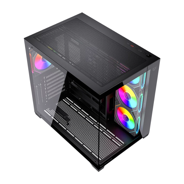 Gabinete Balam Rush Tank Core Ultra GM925 | Media Torre ATX | 4 Ventiladores ARGB Incluidos | Cristal Templado | Color Negro | BR-943833