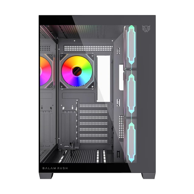 Gabinete Balam Rush Tank Core Ultra GM925 | Media Torre ATX | 4 Ventiladores ARGB Incluidos | Cristal Templado | Color Negro | BR-943833