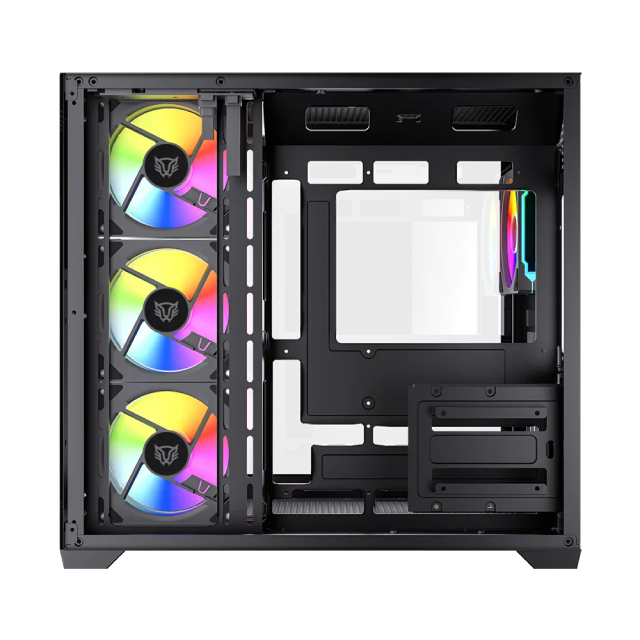 Gabinete Balam Rush Tank Core Ultra GM925 | Media Torre ATX | 4 Ventiladores ARGB Incluidos | Cristal Templado | Color Negro | BR-943833