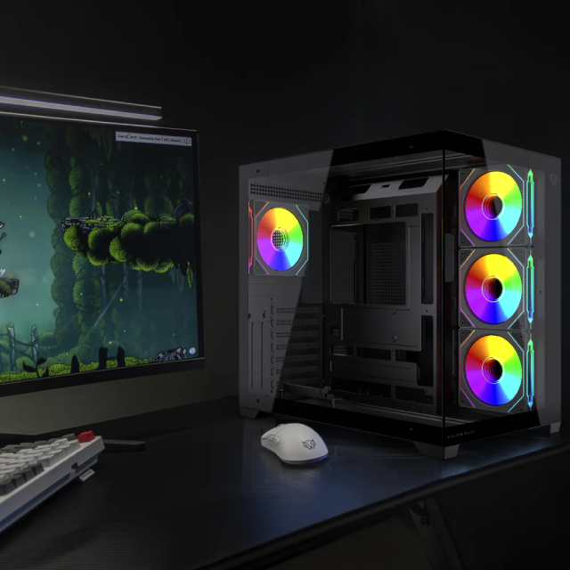 Gabinete Balam Rush Tank Core Ultra GM925 | Media Torre ATX | 4 Ventiladores ARGB Incluidos | Cristal Templado | Color Negro | BR-943833