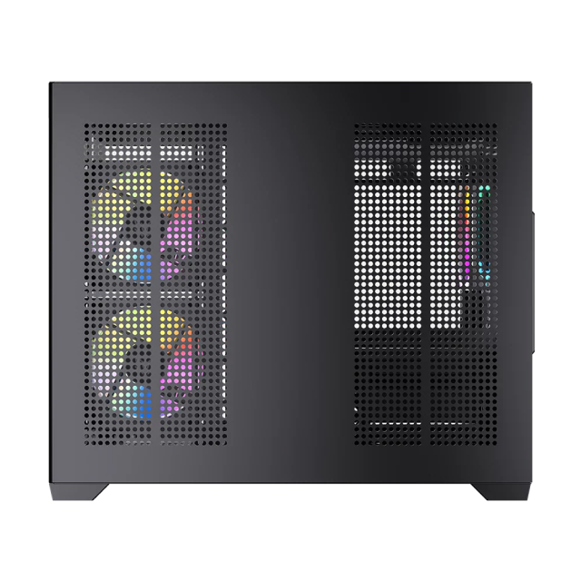 Gabinete Balam Rush Tank Core Pro GI925 | Mini Torre | Micro-ATX / Mini-ITX | USB 3.0 / USB 2.0 | 3 Ventiladores ARGB Pre-Instalados | Cristal Templado Panorámico | Negro | BR-943840