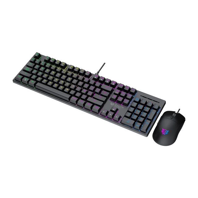 Kit de Teclado y Mouse Alámbrico Balam Rush Fusion Vanguard CKG690 | Mecánico | 100% | Switch Lineal Red | 1200 a 3600 DPI | Sensor Óptico | USB-A | Windows / Mac / Android | Español | RGB Rainbow | Negro | BR-945745