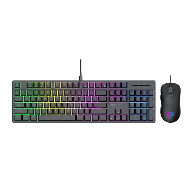 Kit de Teclado y Mouse Alámbrico Balam Rush Fusion Vanguard CKG690 | Mecánico | 100% | Switch Lineal Red | 1200 a 3600 DPI | Sensor Óptico | USB-A | Windows / Mac / Android | Español | RGB Rainbow | Negro | BR-945745