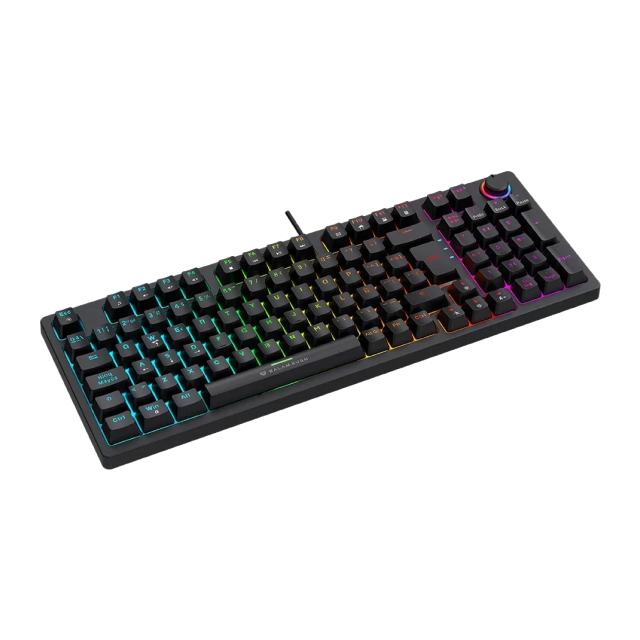 Teclado Mecánico Alámbrico Balam Rush DominaX Pro GK777 | 90% | Switch Lineal Red | Perilla Multimedia | Español | RGB | Negro | BR-945776