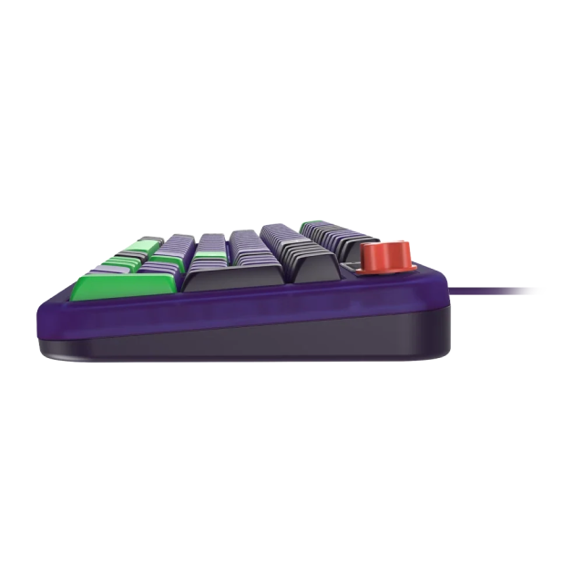Teclado de Membrana Alámbrico Balam Rush Warstrike Eva KG500E | 96% | Perilla Multimedia | Español | RGB | Morado / Verde / Negro | BR-945806