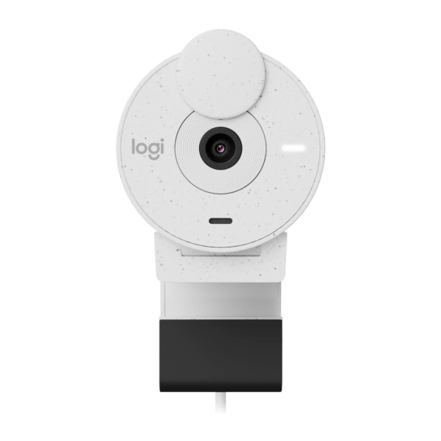 Cámara Web Logitech Brio 300 | 1080p | 30fps | 2MP | USB-C | Micrófono mono | Color Blanco Crudo | 960-001440