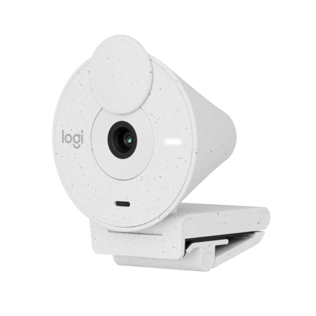 Cámara Web Logitech Brio 300 | 1080p | 30fps | 2MP | USB-C | Micrófono mono | Color Blanco Crudo | 960-001440