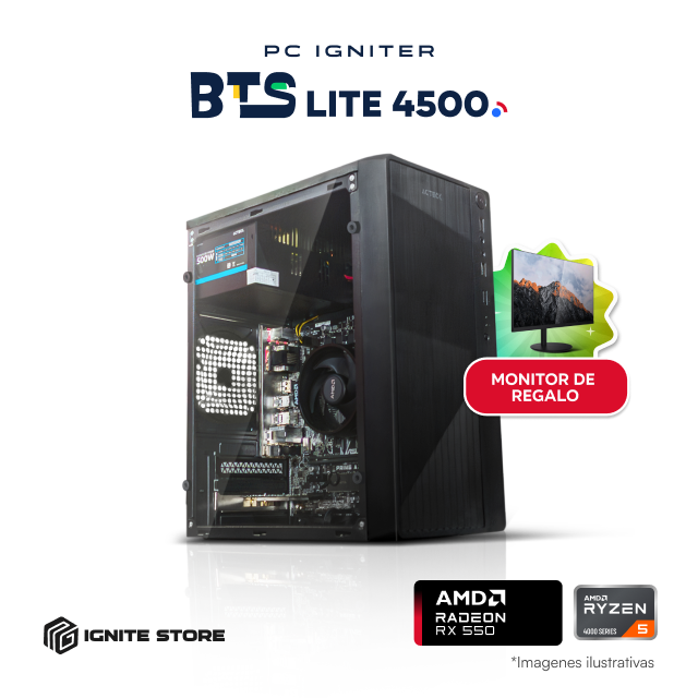PC Igniter BTS Lite - R5 4500 + RX550 + Monitor 27"