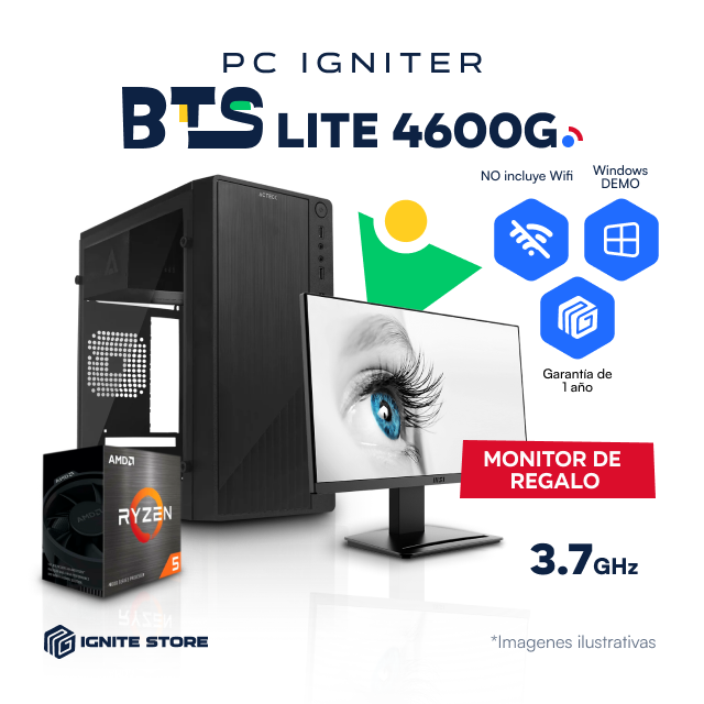 PC Igniter BTS Lite - R5 4500 + RX550 + Monitor 27"