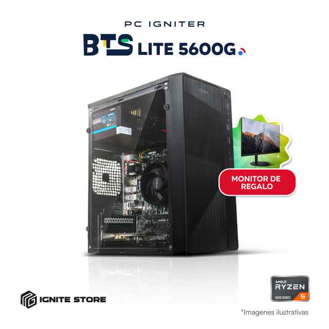 PC Igniter BTS Lite 5600GT | R5 5600GT | 16GB de RAM | SSD 512GB + Monitor 27"