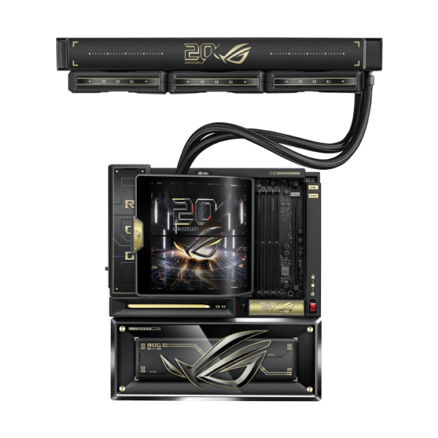 Bundle ASUS ROG Edition 20 | Tarjeta Madre ROG Crosshair X870E | Tarjeta de Video ROG Astral GeForce RTX 5090 | Fuente de Poder ROG Thor 3000W Titanium III | Gabinete ROG GR20 | No Incluye Procesador / RAM / Almacenamiento | ASUS ROG 20th Anniversary