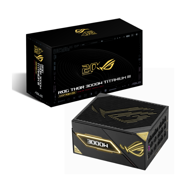 Bundle ASUS ROG Edition 20 | Tarjeta Madre ROG Crosshair X870E | Tarjeta de Video ROG Astral GeForce RTX 5090 | Fuente de Poder ROG Thor 3000W Titanium III | Gabinete ROG GR20 | No Incluye Procesador / RAM / Almacenamiento | ASUS ROG 20th Anniversary