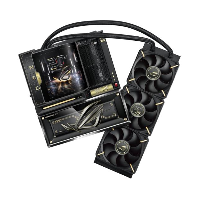 Bundle ASUS ROG Edition 20 | Tarjeta Madre ROG Crosshair X870E | Tarjeta de Video ROG Astral GeForce RTX 5090 | Fuente de Poder ROG Thor 3000W Titanium III | Gabinete ROG GR20 | No Incluye Procesador / RAM / Almacenamiento | ASUS ROG 20th Anniversary