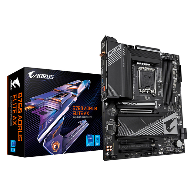 TARJETA MADRE GIGABYTE B760 AORUS ELITE AX LGA1700 DDR5 ATX / B760 AORUS ELITE AX