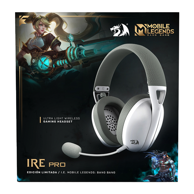 DIADEMA INALAMBRICA REDRAGON IRE PRO EDICION MOBILE LEGENDS 7.1 BLANCO/GRIS USB - H848ML-WG