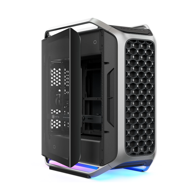 Gabinete Cooler Master COSMOS ALPHA | Torre Completa | EEB / E-ATX / ATX / Micro-ATX / Mini-ITX | USB-C 3.2 / USB-A 3.2 | Incluye 3 Ventiladores | Cristal Templado | 2 Barras de Iluminación ARGB en la Base | Negro / Plata | C700-KGNN-S00