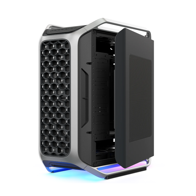 Gabinete Cooler Master COSMOS ALPHA | Torre Completa | EEB / E-ATX / ATX / Micro-ATX / Mini-ITX | USB-C 3.2 / USB-A 3.2 | Incluye 3 Ventiladores | Cristal Templado | 2 Barras de Iluminación ARGB en la Base | Negro / Plata | C700-KGNN-S00
