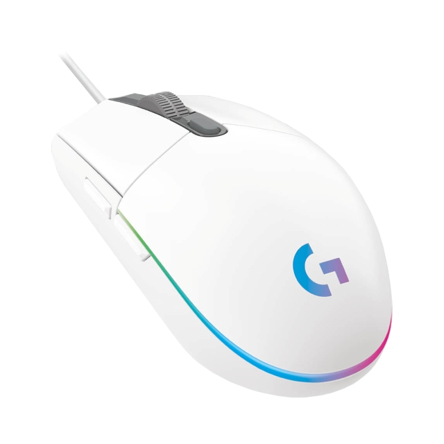 Mouse Gamer Alámbrico Logitech G203 LIGHTSYNC | Hasta 8000 DPI | Sensor Óptico | 85 g | 6 Botones Programables | Cable 2.1 m | RGB Lightsync | Blanco | 910-005794
