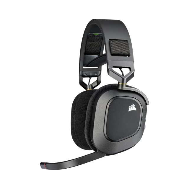 Diadema Inalámbrica Corsair HS80 RGB WIRELESS | Audio Espacial | Inalámbrico por Receptor USB |  PC/MAC/Playstation | Micrófono | Color Carbón | CA-9011235-NA