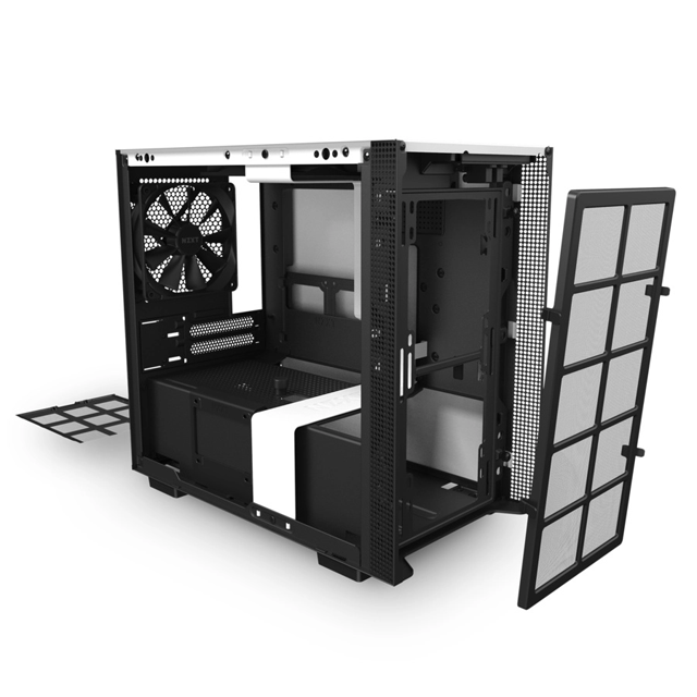 Gabinete gamer NZXT H210i | White/Black | mITX | Cristal templado | CA-H210I-W1