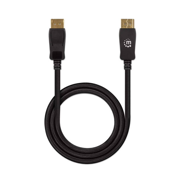 Cable Displayport Manhattan V1.4 M-M | 2 m (6.56 pies) | Compatible con 4K | 144Hz | HDR |  Negro | 353618