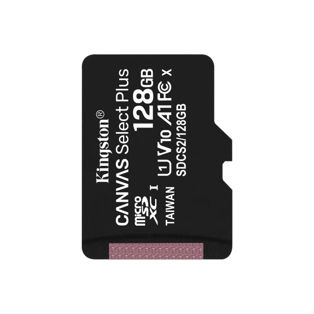 Memoria microSDXC Kingston Canvas Select Plus | 128GB | Adaptador SD | Clase 10 UHS-I hasta 100MB/seg | SDCS2/128GB