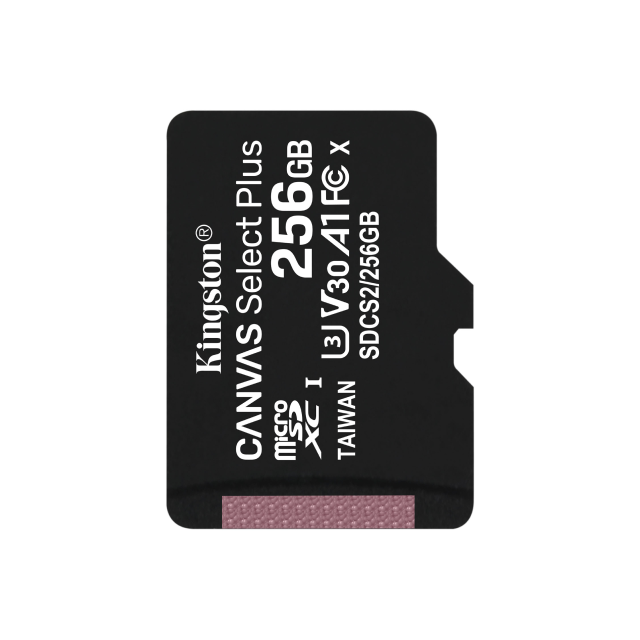 Memoria microSDXC Kingston Canvas Select Plus | 256GB | Adaptador SD | Clase 10 UHS-I hasta 100MB/seg | SDCS2/256GB