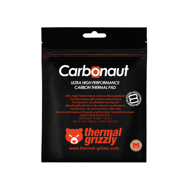 Thermal Pad Thermal Grizzly Carbonaut | 25 x 25 mm | -250°C to +150°C | Color Negro | TG-CA-25-25-02-R