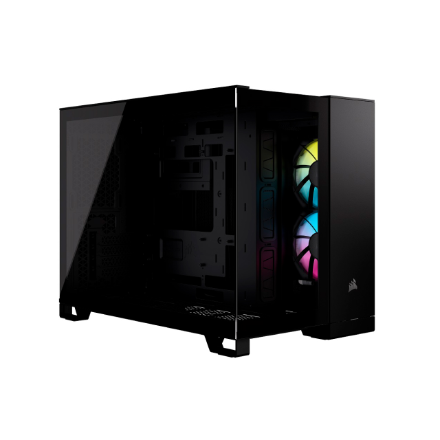 Gabinete Corsair iCUE LINK 2500X RGB |  Mid-Tower | Micro-ATX/Mini-ITX | Micro-ATX/Mini-ITX (Conector inverso) | 2 Ventiladores iCUE LINK preinstalados | Color Negro | CC-9011267-WW