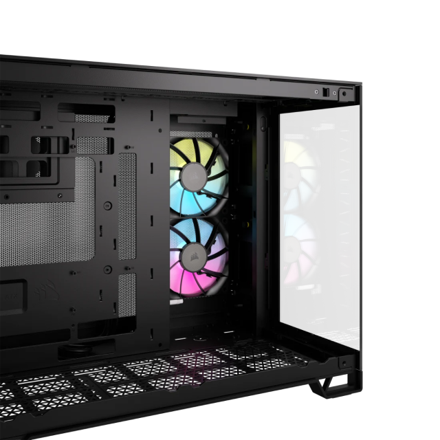 Gabinete Corsair iCUE LINK 2500X RGB |  Mid-Tower | Micro-ATX/Mini-ITX | Micro-ATX/Mini-ITX (Conector inverso) | 2 Ventiladores iCUE LINK preinstalados | Color Negro | CC-9011267-WW