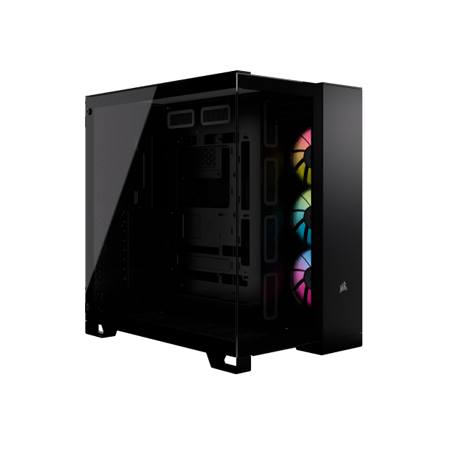 Gabinete Corsair iCUE LINK 6500X RGB | Semitorre | E-ATX/ATX/mATX/MiniITX | Micro-ATX/Mini-ITX (Conector inverso) | 3 Ventiladores iCUE LINK preinstalados | Color Negro | CC-9011269-WW