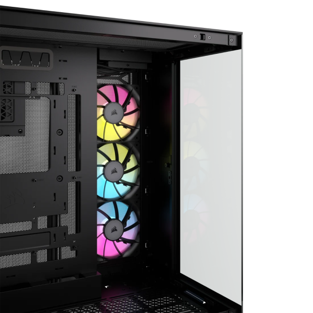 Gabinete Corsair iCUE LINK 6500X RGB | Semitorre | E-ATX/ATX/mATX/MiniITX | Micro-ATX/Mini-ITX (Conector inverso) | 3 Ventiladores iCUE LINK preinstalados | Color Negro | CC-9011269-WW