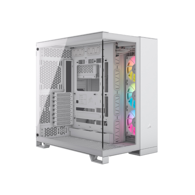 Gabinete Corsair iCUE LINK 6500X RGB | Semitorre | E-ATX/ATX/mATX/MiniITX | Micro-ATX/Mini-ITX (Conector inverso) | 3 Ventiladores iCUE LINK preinstalados | Color Blanco | CC-9011270-WW