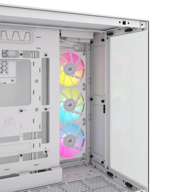 Gabinete Corsair iCUE LINK 6500X RGB | Semitorre | E-ATX/ATX/mATX/MiniITX | Micro-ATX/Mini-ITX (Conector inverso) | 3 Ventiladores iCUE LINK preinstalados | Color Blanco | CC-9011270-WW