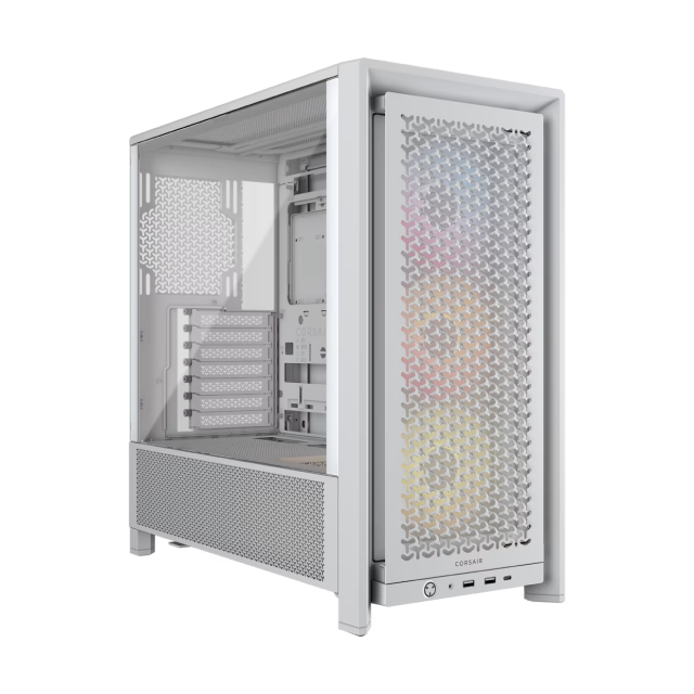 Gabinete Corsair FRAME 4000D RS ARGB | Media Torre | E-ATX / ATX / Micro-ATX / Mini-ITX | USB-C 3.2 / USB-A 3.2 | Incluye 3 Ventiladores ARGB | Cristal Templado | Diseño Modular | Blanco | CC-9011297-WW