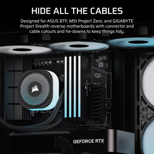Gabinete Corsair FRAME 4500X RS-R ARGB | Torre Completa | E-ATX / ATX / Micro-ATX / Mini-ITX | USB 3.2 / USB-A / USB-C | Cristal Templado Panorámico Curvo | Incluye 3 Ventiladores ARGB | Negro | CC-9011314-WW