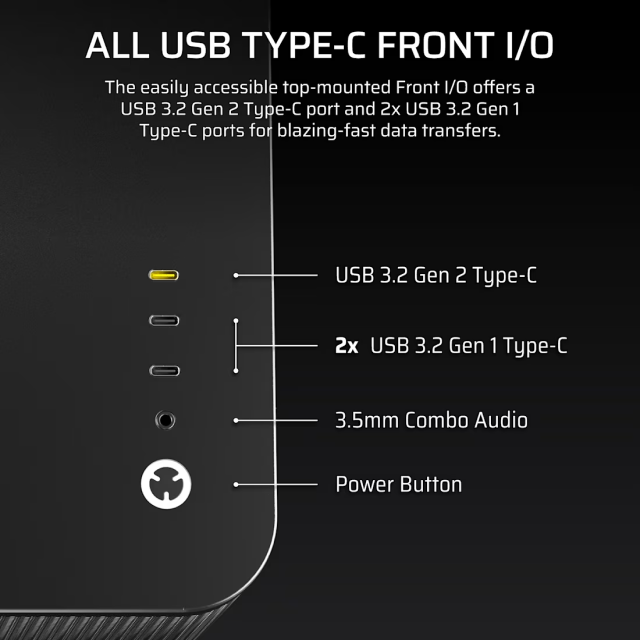 Gabinete Corsair Air 5400 RS ARGB | Media Torre | E-ATX / ATX / Micro-ATX / Mini-ITX | USB-A 3.2 / USB-C 3.2 | 3 Ventiladores ARGB Preinstalados | Diseño Panorámico con Cristal Templado | Triple Cámara | Negro | CC-9011318-WW