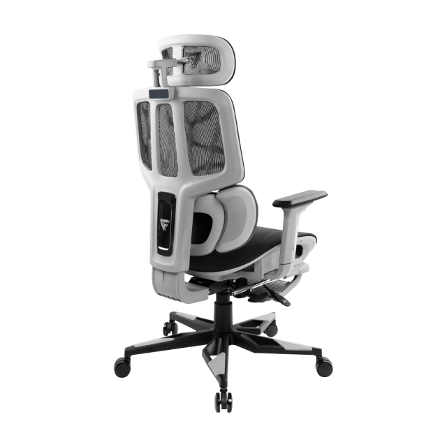 Silla Gamer Mesh Game Factor GM700 | Soporta hasta 150kg | Descanza brazos 3D con seguros | Ruedas con frenos | Color Negro/Blanco | CGM700