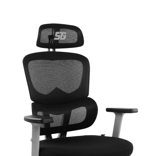 Silla Gamer Vorago Start the Game Mesh | Negro | Transpirable | Ergonómica con descansa brazos 1D | Hasta 150kg | CGM-400  