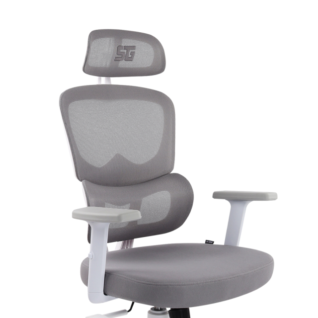 Silla Gamer Vorago Start the Game Mesh | Blanco | Transpirable | Ergonómica con descansa brazos 1D | Hasta 150kg | CGM-400-WH	