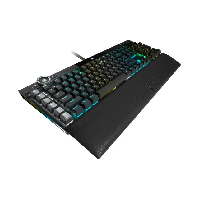Teclado mecánico Corsair K100 RGB | Alámbrico | Switch Cherry MX Speed | Full Size (110 Teclas) | Color Negro | Inglés | CH-912A014-NA