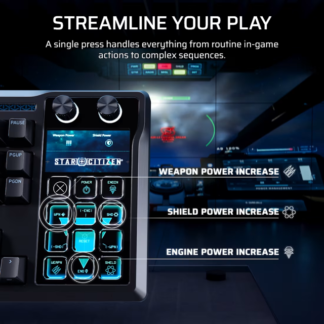 Teclado Gamer Mecánico Alámbrico Corsair GALLEON 100 SD | TKL | Stream Deck Integrado | Reposamuñecas Magnético | Switch Linear MLX Pulse | Inglés | RGB | Negro | CH-912A31I-NA