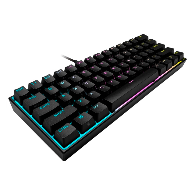 TECLADO GAMER CORSAIR K65 RGB MINI 60% CHERRY MX SPEED BLACK - CH-9194014-NA