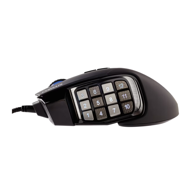 Mouse Gamer Alámbrico Corsair SCIMITAR RGB ELITE | 18000 DPI | Sensor Óptico PixArt PMW 3391 | 17 Botones Programables | RGB | Negro | CH-9304211-NA