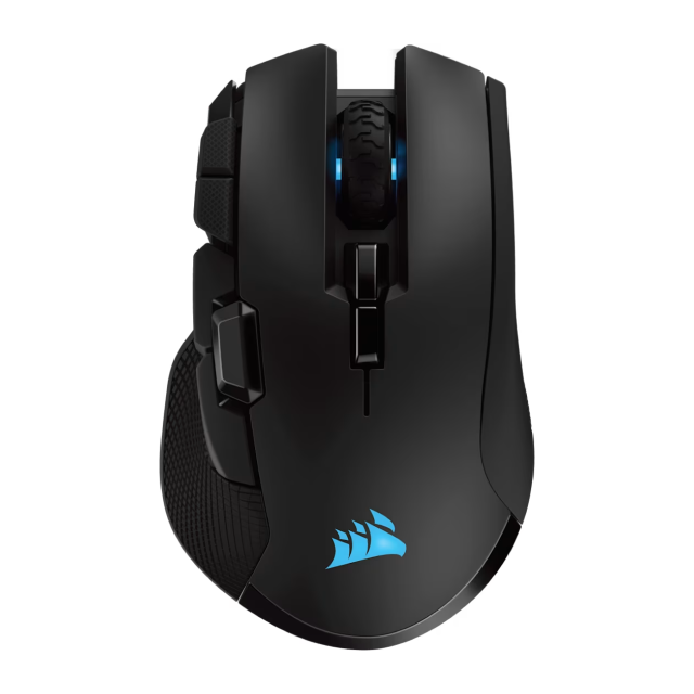 Mouse Gamer Inalámbrico Corsair Ironclaw RGB Wireless | Conexión Slipstream / Bluetooth / USB | Hasta 50 Horas Batería | 18,000 DPI | Sensor PixArt PMW3391 | 10 Botones Programables | 130g | Negro | CH-9317011-NA