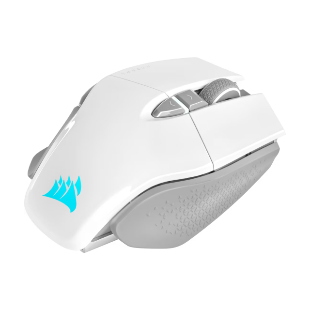 Mouse Gamer Inalámbrico Corsair M65 RGB ULTRA WIRELESS | 26000 DPI | Sensor Óptico MARKSMAN | 110 a 128 g | Ajuste de Peso | 8 Botones Programables | Hasta 120 Hrs de Batería | RGB | Blanco | CH-9319511-NA2