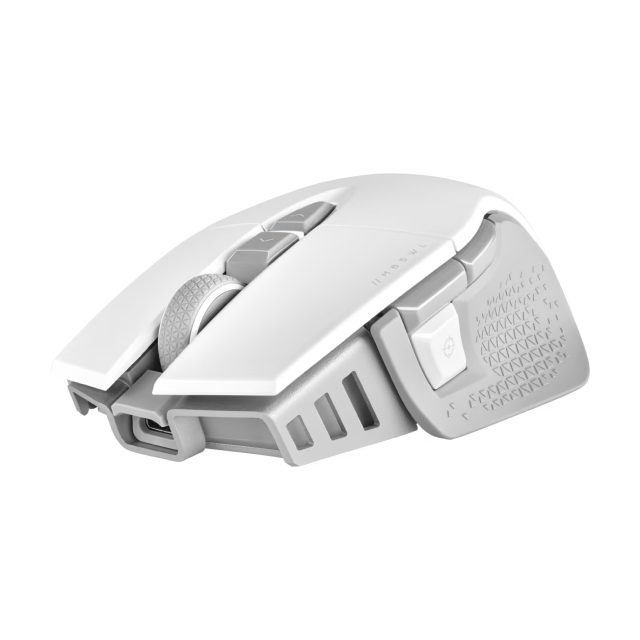 Mouse Gamer Inalámbrico Corsair M65 RGB ULTRA WIRELESS | 26000 DPI | Sensor Óptico MARKSMAN | 110 a 128 g | Ajuste de Peso | 8 Botones Programables | Hasta 120 Hrs de Batería | RGB | Blanco | CH-9319511-NA2