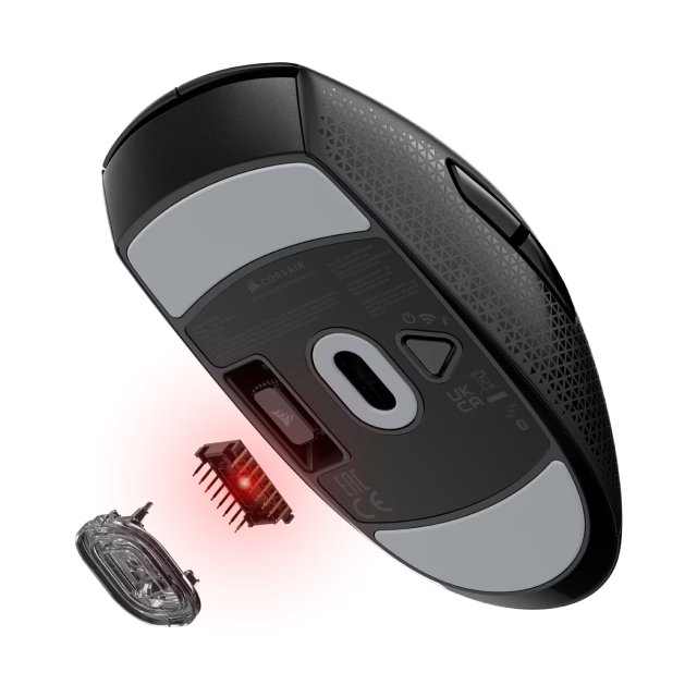 Mouse Gamer Inalámbrico Corsair M55 WIRELESS | Hasta 185 Horas de Batería | Máx. 24000 DPI | Máx. 1000Hz | Sensor Óptico Láser | 85g | 6 Botones Programables | 2.4GHz SLIPSTREAM / Bluetooth | Negro | CH-931F000-WW