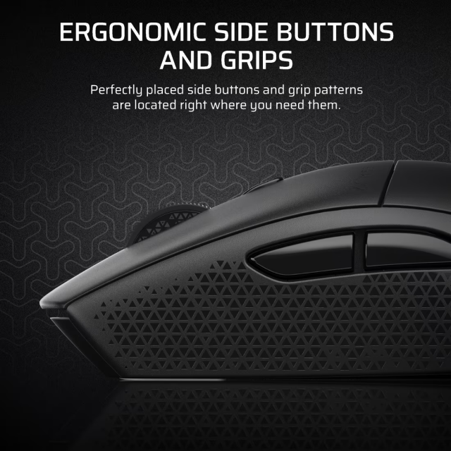 Mouse Gamer Inalámbrico Corsair M55 WIRELESS | Hasta 185 Horas de Batería | Máx. 24000 DPI | Máx. 1000Hz | Sensor Óptico Láser | 85g | 6 Botones Programables | 2.4GHz SLIPSTREAM / Bluetooth | Negro | CH-931F000-WW